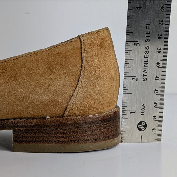 Aquatalia Golda Suede Loafers 8.5 Tan Flats Minimalist Quiet Luxury Weatherproof - Picture 11 of 12